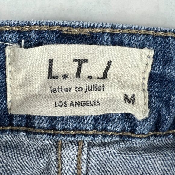 Letter To Juliet Jean Shorts Womens 29* High Rise Bermuda Blue Denim Jorts Tag M - Picture 4 of 16